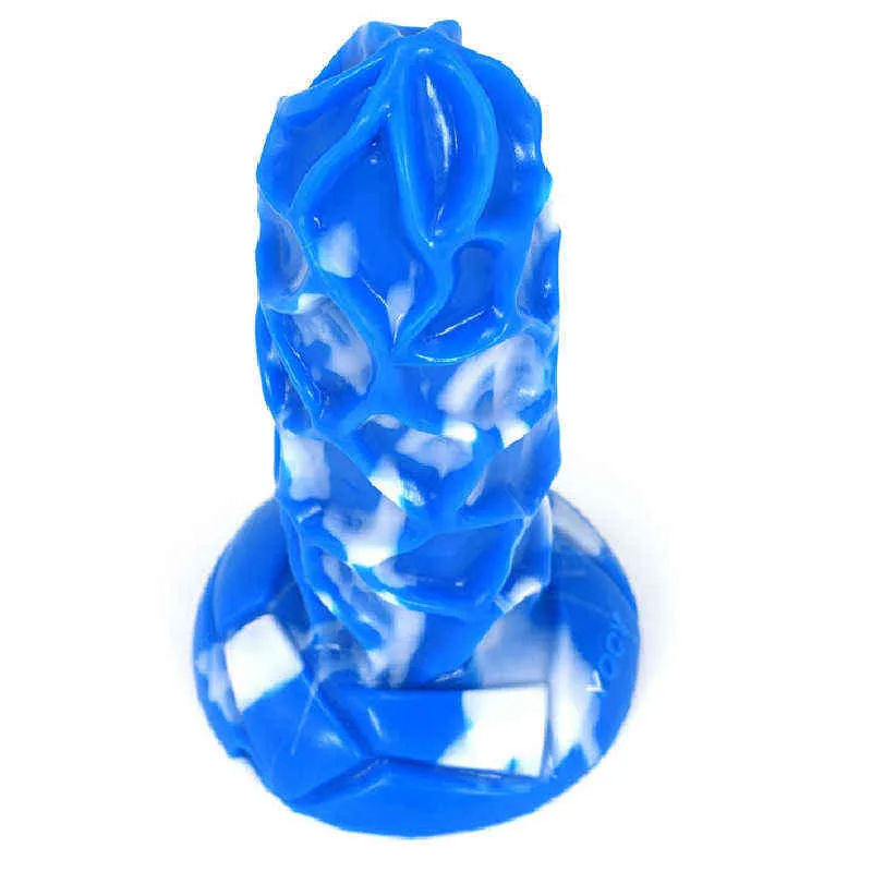 Nxy Dildos Yocy Imitation Ventouse de pénis souple en silicone de forme spéciale pour hommes et femmes Grande couleur Fun Passion Plug anal 0317