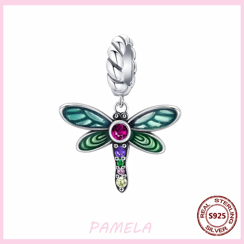 925 Silver Dragonfly Butterfly Charms Koraliki DIY Oryginał do biżuterii bransoletki Pandora