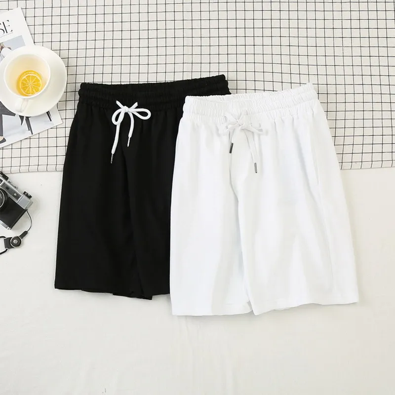 Jodimitty White Shorts Men Японский стиль полиэфирный спорт для повседневной летней эластичной талии Solid 220621