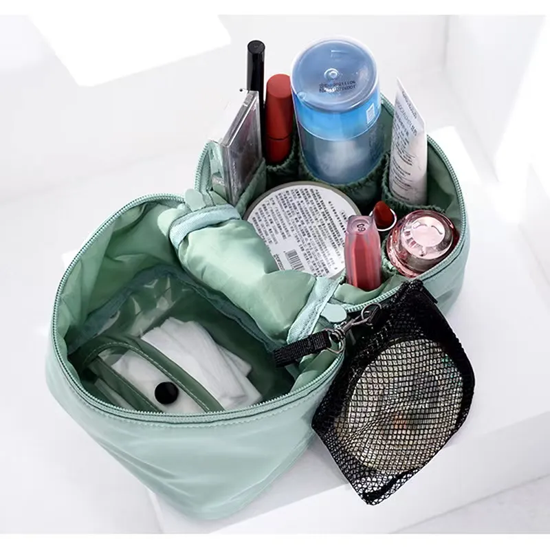 Lu lo go multifunktionaler Speicher Make -up -Beutel tragbarer Reisezylinder Handwaschbeutel fünf Farbklappkosmetikbeutel 304B