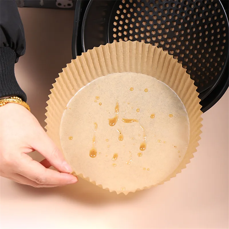 Air Fryer Parchment Liners Noncstick Rispable Tray Barbecue Plate Food Food Oven Baper Round Round 220618
