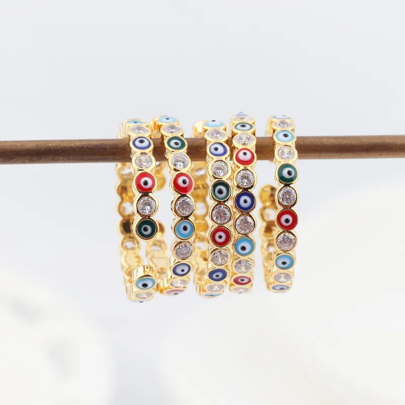 Lucky Eye Blue Turkish Open Ring Copper Gold Color Finger Rings قابل للتعديل للنساء للنساء رجال أزياء المجوهرات 220531