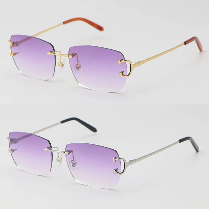 Nowy model soczewki metalowe okulary przeciwsłoneczne bez krawędzi Mężczyzna CT00920 Kieliszki C Dekoracja Wysokiej jakości Designer 18K Gold Frame UV4305R