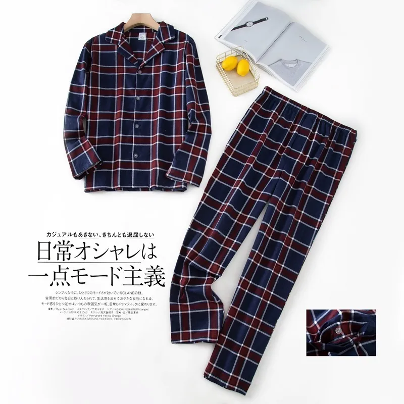 S Casa Longsleeeved Troushers Suits Autumn e Winter Pijamas Flannel Pijamas Plaid Pijamas For Men 220720