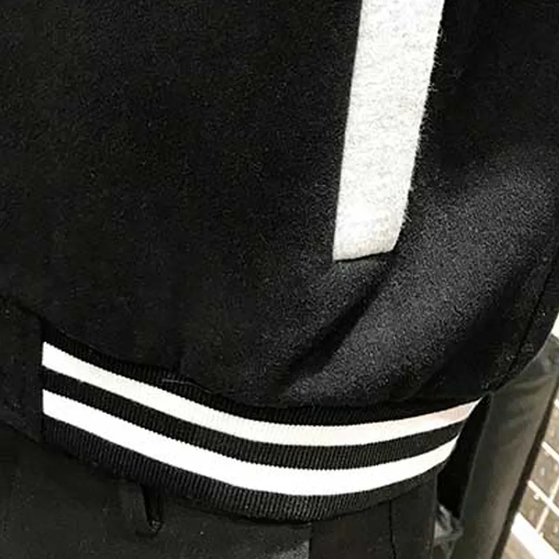 Supzoom arrivo lettera manica a costine in cotone moda monopetto casual giacca da baseball bomber cappotto cardigan allentato 220816