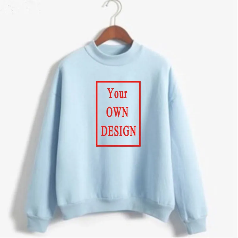 Your OWN Design Brand Picture Custom print women Oneck Knitted Pullovers Thick Autumn Winter Candy Color Loose DIY Hoodies 220722