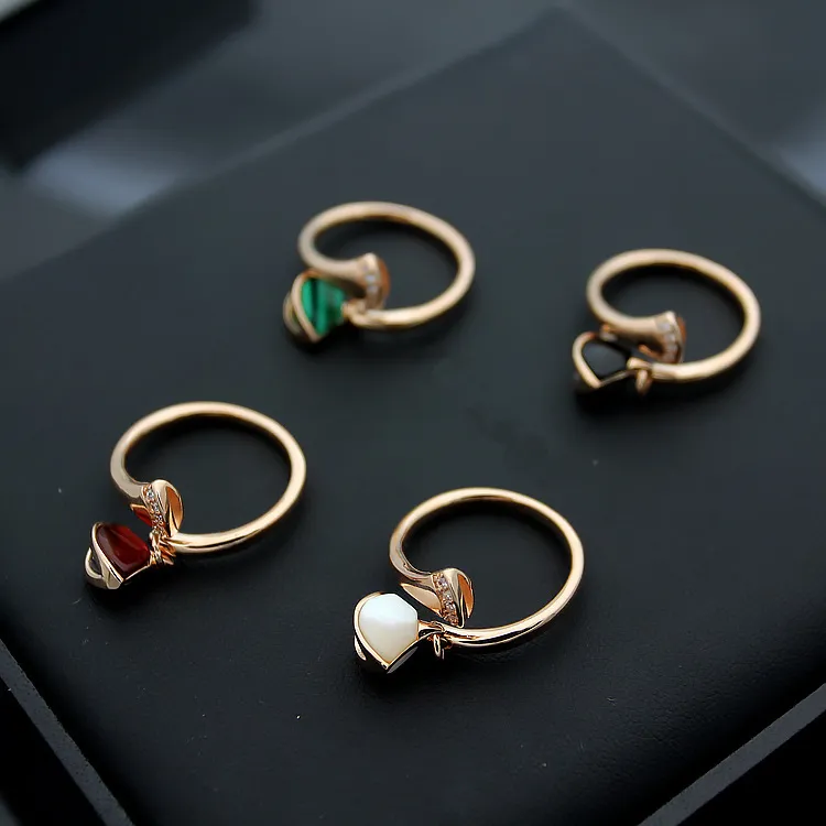 مصمم نسائي خواتم الزفاف أزياء أزياء رفاهية أسود أونيكس تنورة خاتم المجوهرات