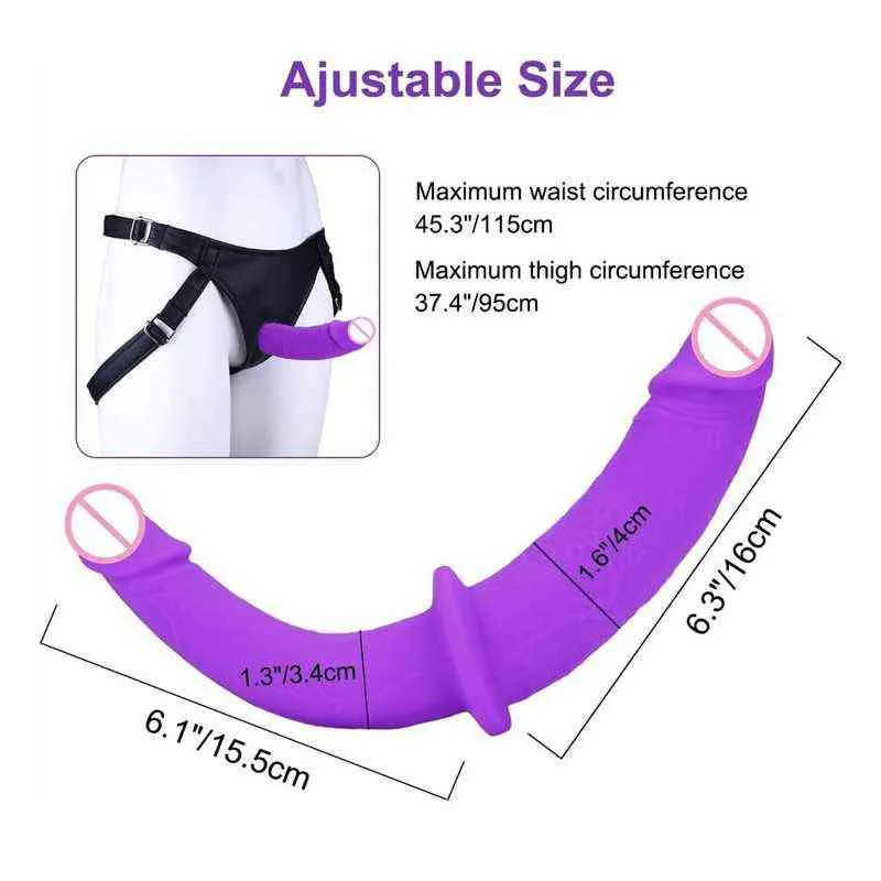 Nxy Dildos Harness Strap on Silicone Dildo g Spot Stimulator Detachable Double Vagina Masturbator Sex Toys for Women Lesbian Couples 220420