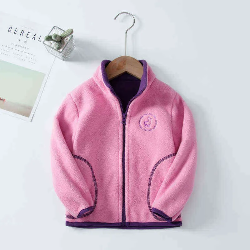 2022 Autumn Girls Boys Casual Polar Fleece Jacket Baby Kids Children Warm Coat Outerwear J220718