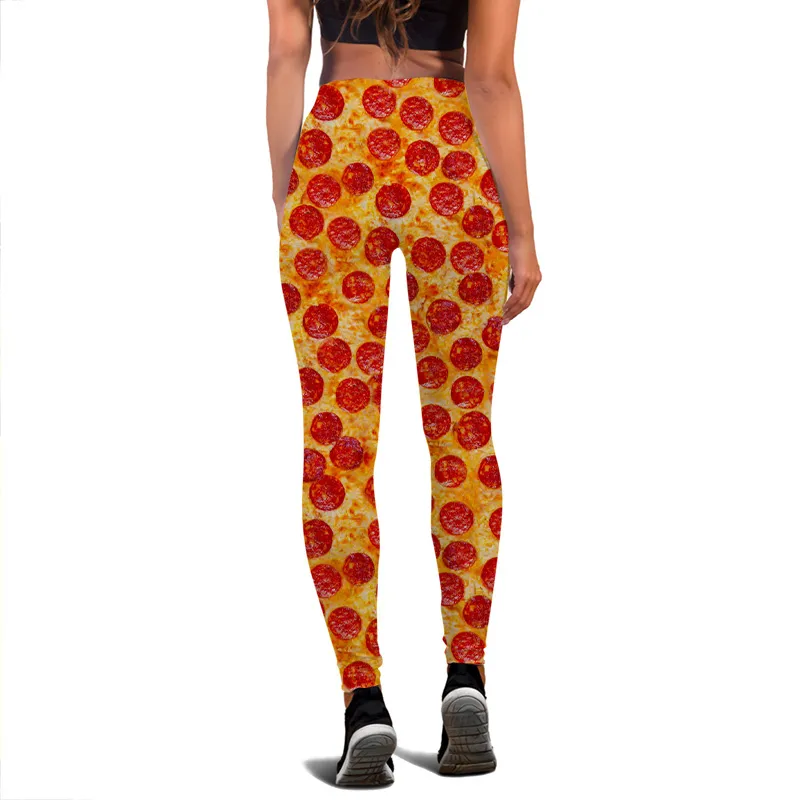 Kobiety legginsy Gourmet Pizza Printing Seksowne joga garnitur legginsy
