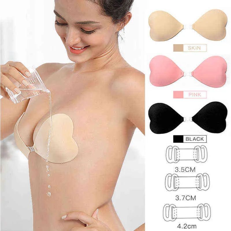 5 pezzi adesivi il petto in silicone a forma di cuore reggiseno nudo adesivi il petto push-up nubra adesivi il petto adesivi il petto autoadesivi reggiseno invisibile sexy Y220725