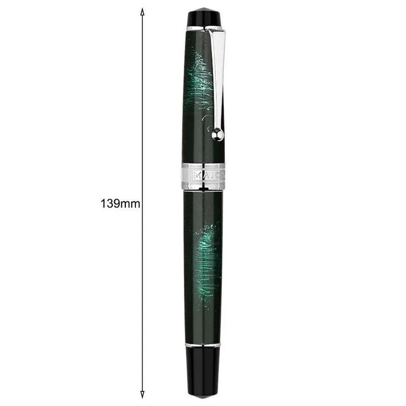 MAJOHN T5 Piston stylo plume feux d'artifice métal Ef/F/M plume grande capacité écriture bureau cadeau stylo à encre avec boîte d'origine 220812