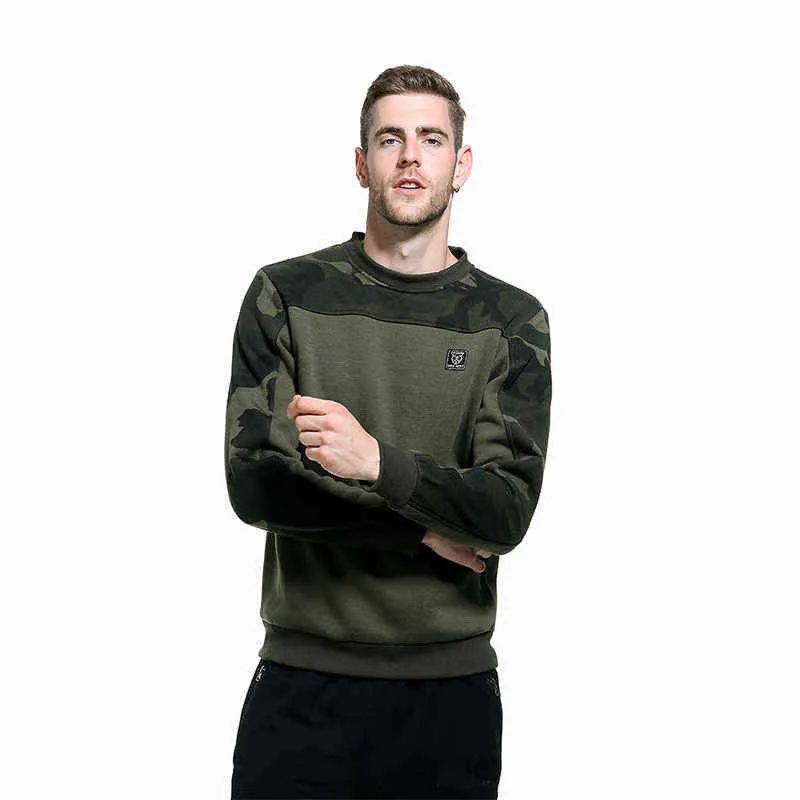 Erkekler Sweatshirt Patchwork Moda Gevşek Uzun Kollu Sokak Giyim Erkek Sweaters Üst Boy Marka Giyim Erkek Hoody Outunner Ordusu L220730