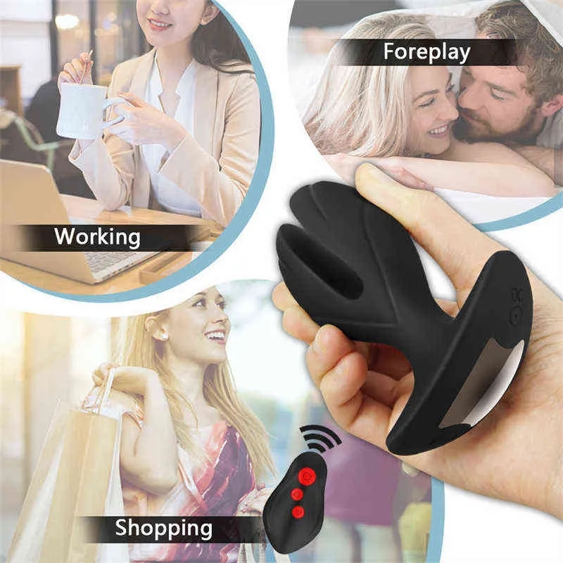 NXY anal Toys Electric Shock Silicone Plug Vibrator Prostate Massager Wireless Remote Vibration Butt Adult Sex For Women Men 220510