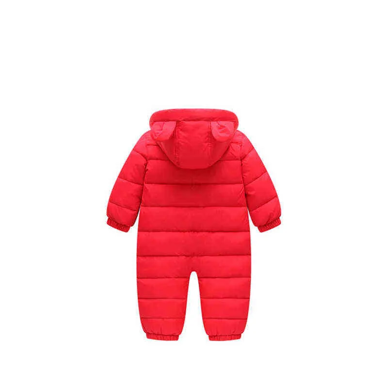 2021 Baby Winter Outerwear Down Jackets Snowsuit Thick Baby Boys Jumpsuit Newborn Hooded Romper Toddler Girls Overalls Jackets J220718