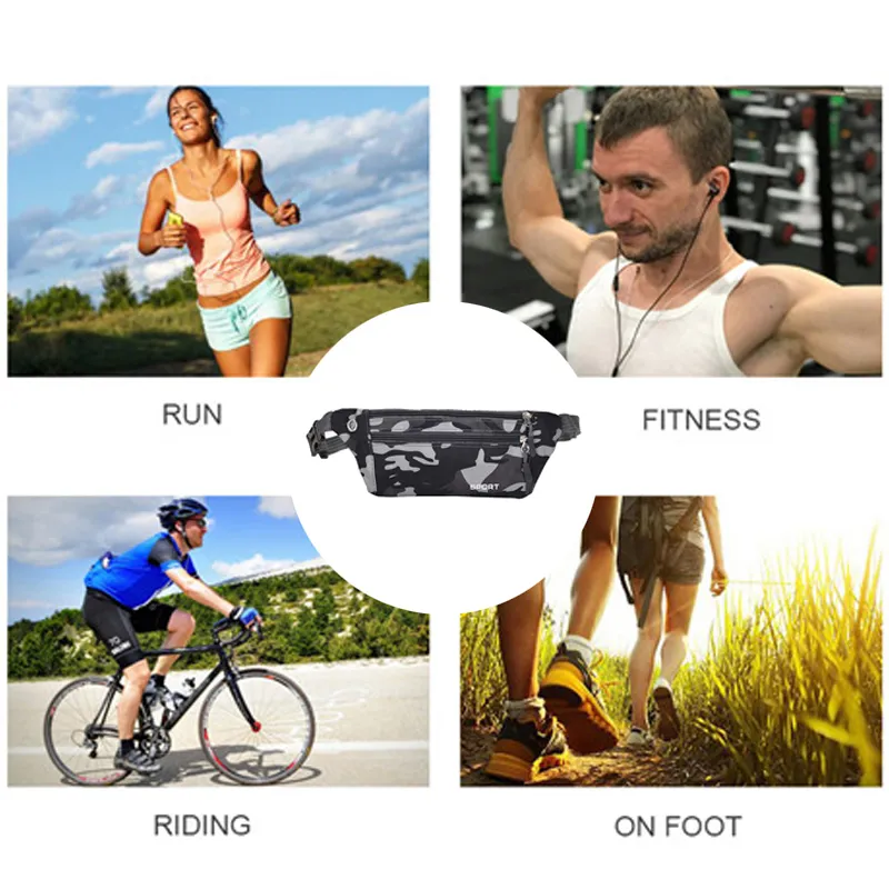 남성용 유니버설 스포츠 벨트 가방 여성 방수 허리 체육관 조깅 사이클링 런닝 패니 팩 220520