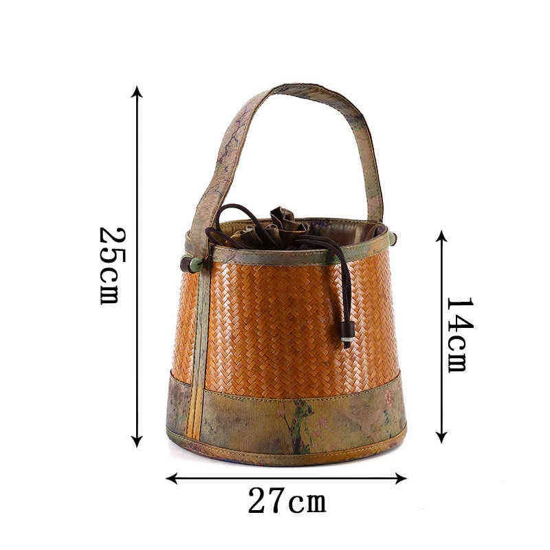 Бамбуковая тканая бочка сумочка женская чайная одежда аксессуары пакеты с ароматной облачной марлей хранение женское ведро 220617