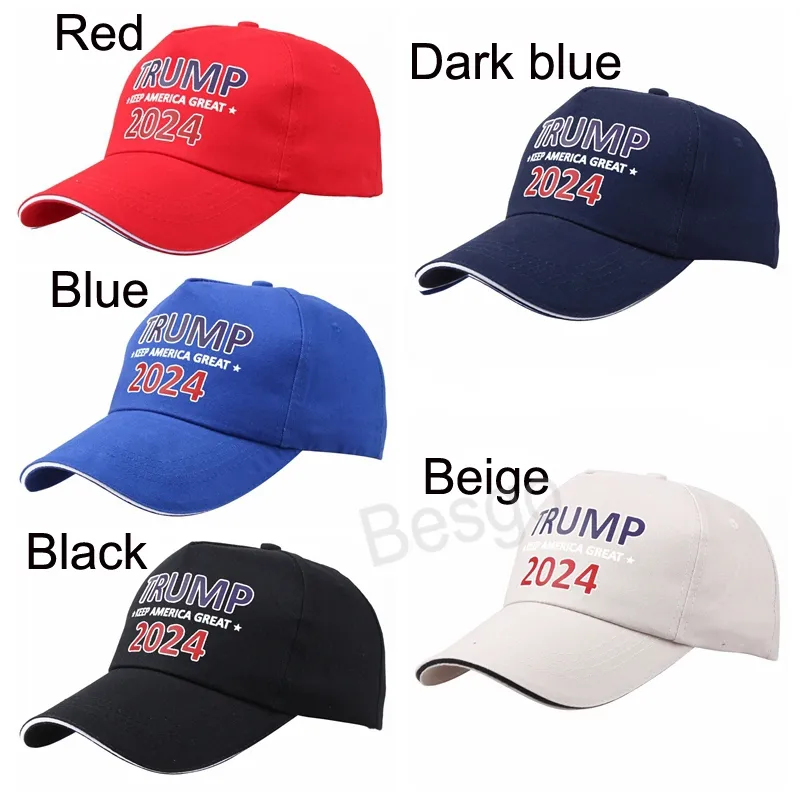 Trump 2024 Baseball Ball Hat Cotton Prezydenckie Włapki Regulowane sportowe Caps Dorosły Lato Ochrona przeciwsłoneczna OCHODNICA HATS BH6874 Tyj