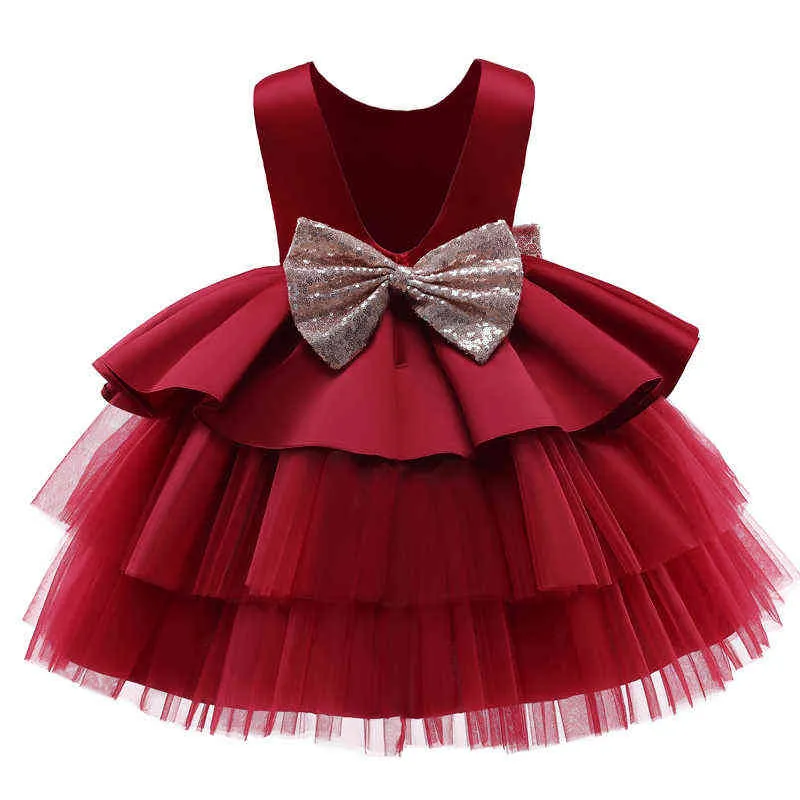 1 jaar oude babymeisjes jurk voor pasgeboren meisjes kleding Big Bowknot formeel babymeisje verjaardagsfeestje jurk doopjurk jurken G220429