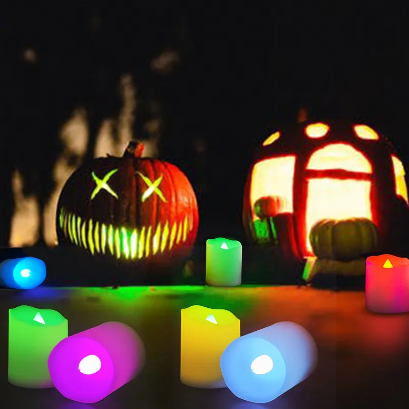 LED Çay Işık 6 Şarj Edilebilir W / USB Şarj Kablosu Uzaktan Kumandalı Alevsiz Flibring Mum Noel Mumlar Hallowe