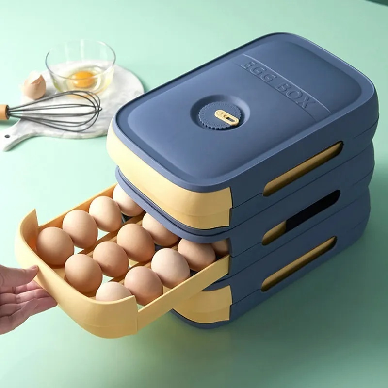 Caixa de armazenamento de ovos do tipo gaveta Equipamento de acabamento de ovo fresco de ovo espessado de grande capacidade de bandeja de ovo de cozinha de cozinha 220719