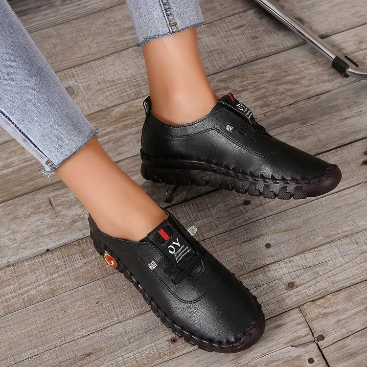 Mokasyny na platformie damskie obuwie letnie skórzane mieszkania wygodne wsuwane buty dla mamy Plus rozmiar oksfordzie Mujer Zapatos 220810