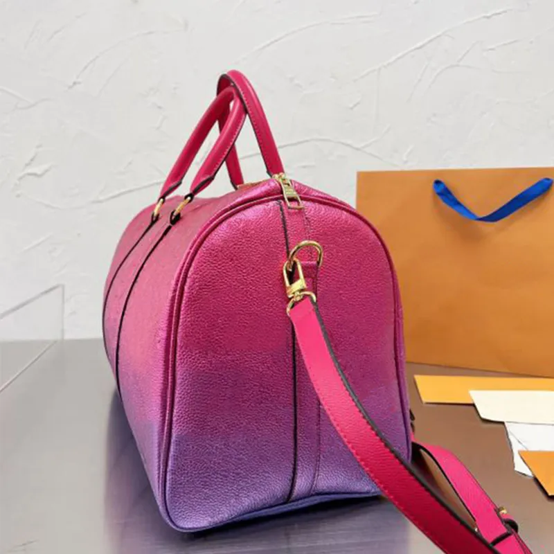 Kwaliteit Men Mode Duffle Bag Pink Gradie Travel Bags Heren Handgreep Bagage Gentleman Business Toes met schouderriem lof en 206s