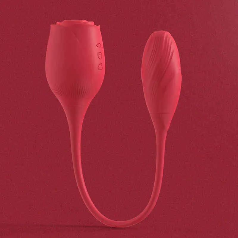 NXY Vibratoren 2 in 1 Drop -Versand Großhandel Saugen Vagina Clitoris Massager G Spot Sex Toys Red Rose Vibrator für Frauen Masturbator 220509