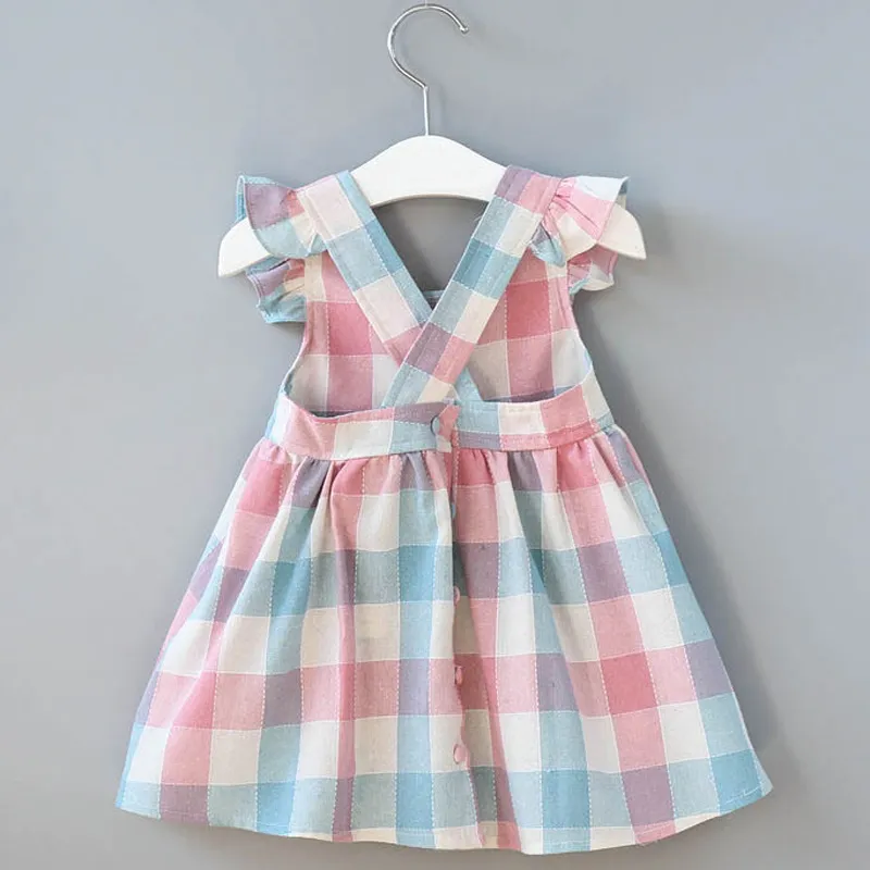 Yaz Kız 'Elbise Bebek Sevimli Çiçek Pileli Kolsuz Parti Prenses Çocuk Toddler Çocuk Kız Giyim 220422