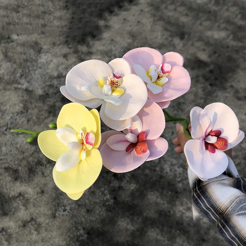 25 adet Sabun Çiçek Kafası Yapay Kelebek Orkide Phalaenopsis Sabun Çiçek Buketi DIY Hediye Kutusu Ev Dekorasyonu El Yapımı Düğün 220408