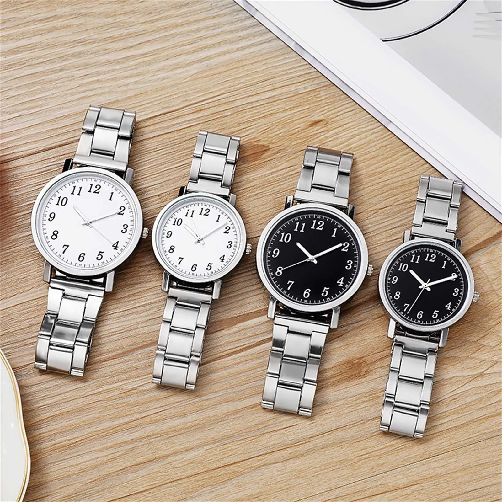 2022 Simple Business Men Quartz Watch Arabic Numerals Dial Stainless Steel Strap for wrist Gift