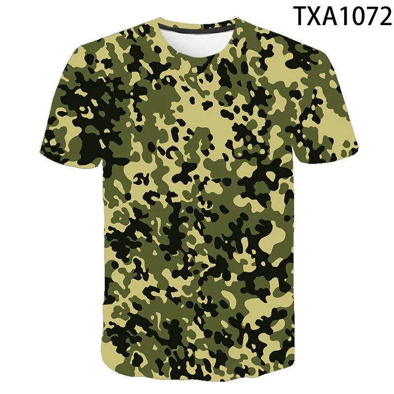 Sommar cool 3d tryckt militär kamouflage t shirt män kvinnor barn kort ärm tshirt varumärke toppar pojke barn barn tee 220607