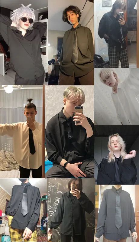 黒い長距離シャツの男性韓国の快適なブラウスカジュアルルーズシングル胸シャツとネクタイ220706