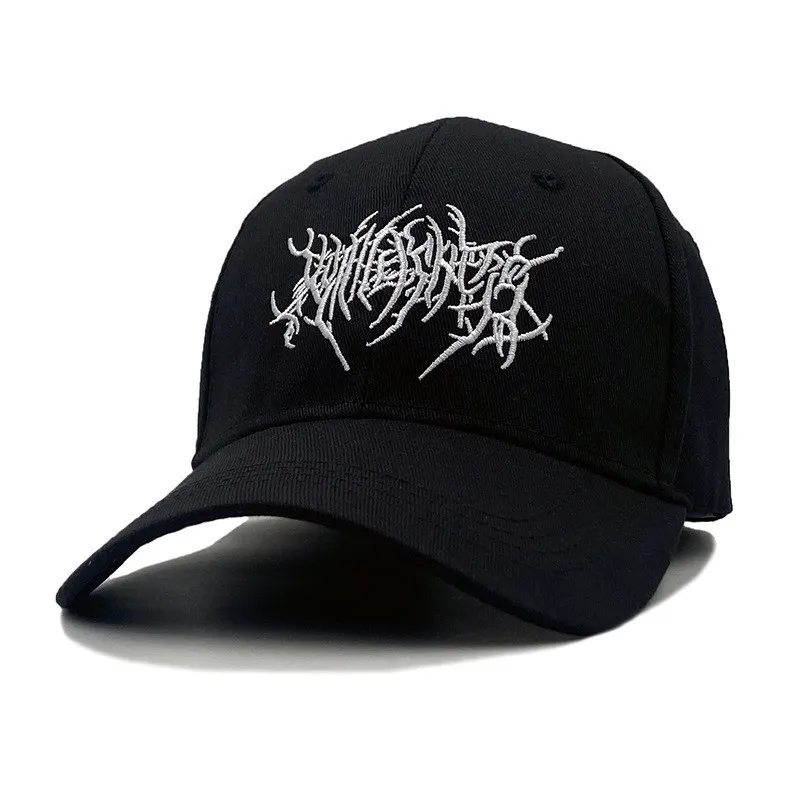 Män broderi baseball cap gothic street punk kvinnor rebound justerbar hatt bensporter och fritid mössor unisex hip hop hattar 220620