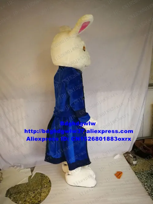 Costume de poupée mascotte blanc bleu lapin de Pâques Osterhase lapin lièvre mascotte costume adulte personnage de dessin animé jardin Fantasia réunion annuelle zx14