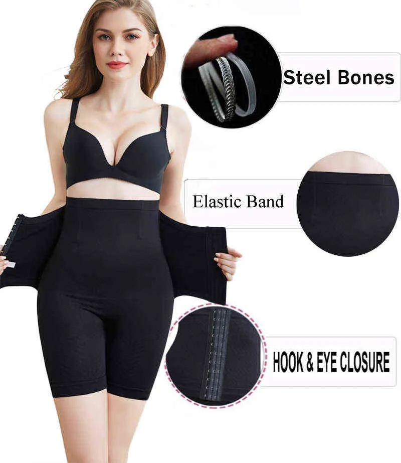 4XL 5XL Corsetto Butt Lifter Body Shaper Firm Tummy Control Slip Shapewear Scarpe da ginnastica a vita alta Dij Smarter Cinture con ganci L220802