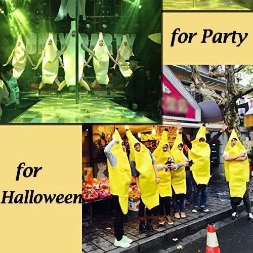 Vuxen unisex rolig banan kostym gul kostym lätt halloween frukt fancy fest festival dance klänning a220812