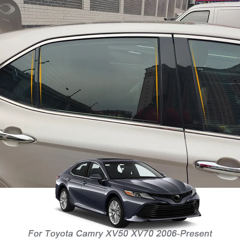 Adesivo de pilar central da janela de do carro PVC Anti-arranhão para Toyota Camry XV50 XV70 2006-Apresentação Externa Apresentada