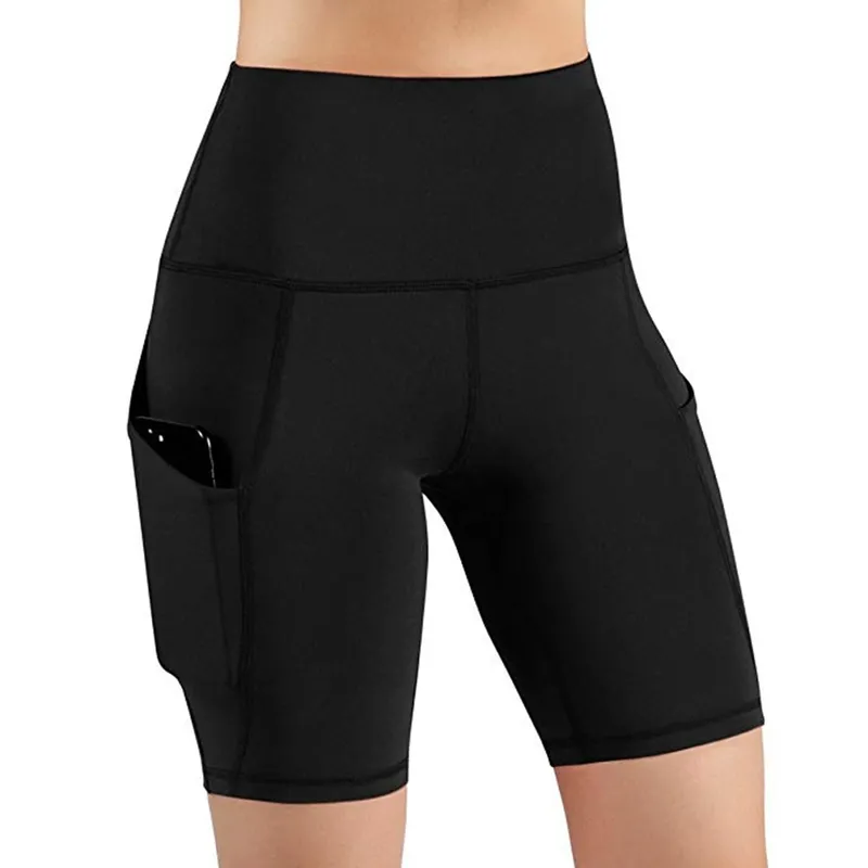 Mode femmes cyclisme Shorts noir taille haute maigre extensible Shorts été Gym Sports maison corps exercice Shorts 220527