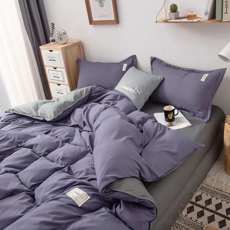 Nordic Bedding Set Simple Sheets Flat Roupa De Quilt Roupa de Cama para Roupa de Rainha Solteira Têxteis Home Sólidos
