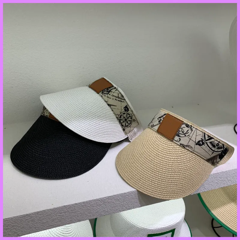 Moda Słomiany kapelusz Kobiety Designer Designer Casquette Nowy Mężczyzna Top Pusty Kapelusz Kobiet Lato Odkryty Czapki Czapki Plażowe Dostawy Regulowany D224143F