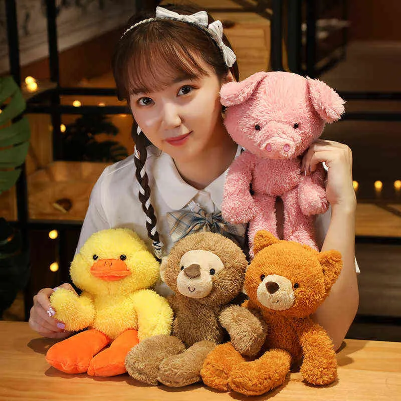 لطيف كرتون حيوان احتضان kawaii duck bear dog cat rabbit plush devic وسادة ديكور للأطفال هدايا عيد ميلاد J220704