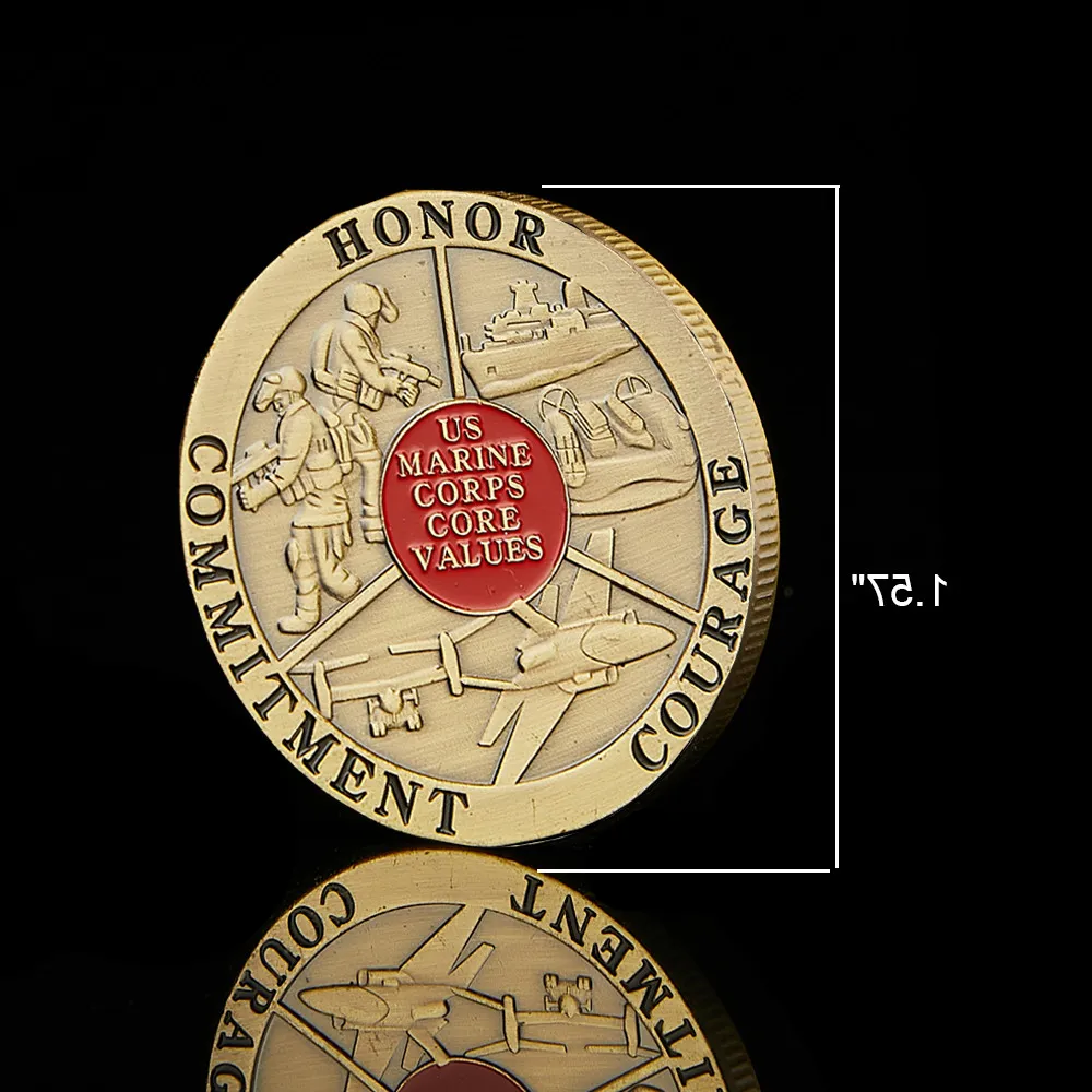 USA Marine Corps Core Values Commitment Honor Courage US Military Challenge Token Coin Value Collectibles4662912