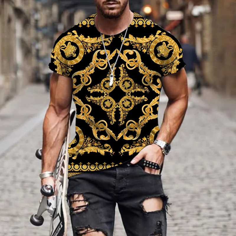 T-shirt casual korte mouw oneck mode Grappige Luxe highend patroon 3D t-shirt menwoman tees Hoge kwaliteit merk 220521