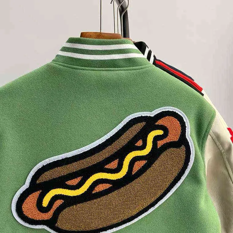 ヒップホップバーシティジャケットメンズファーリーカートゥーンタイガー刺繍パッチワークカレッジジャケットレディースハラジュクファッション野球コートT220728