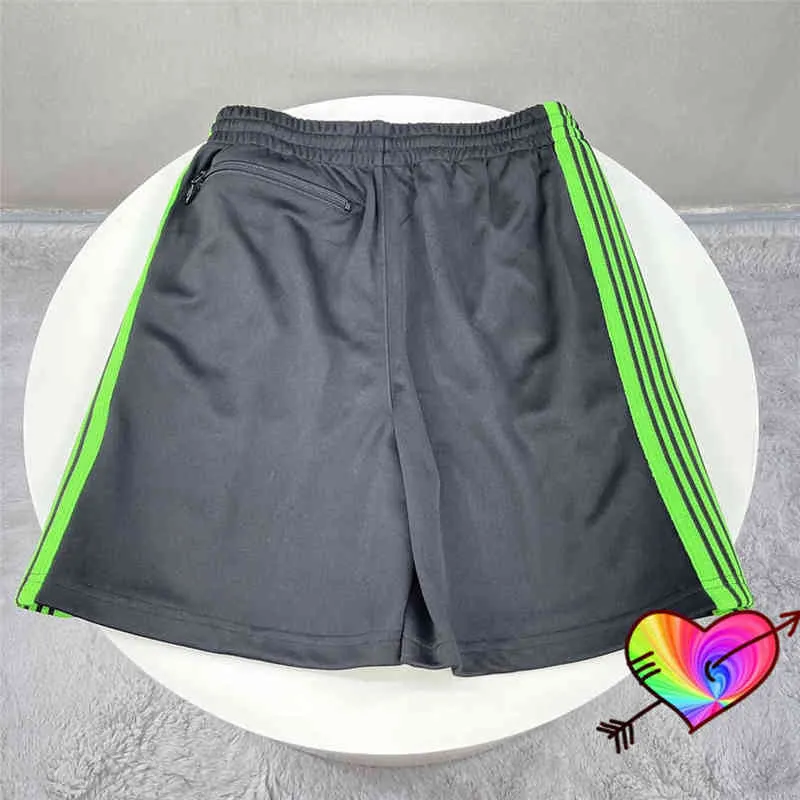 Men's Shorts Blend Color Needles Shorts 2022 Men Women High Street 1 1 Nylon Needles Mesh Shorts Leg Butterfly AWGE Track Breeches T220825