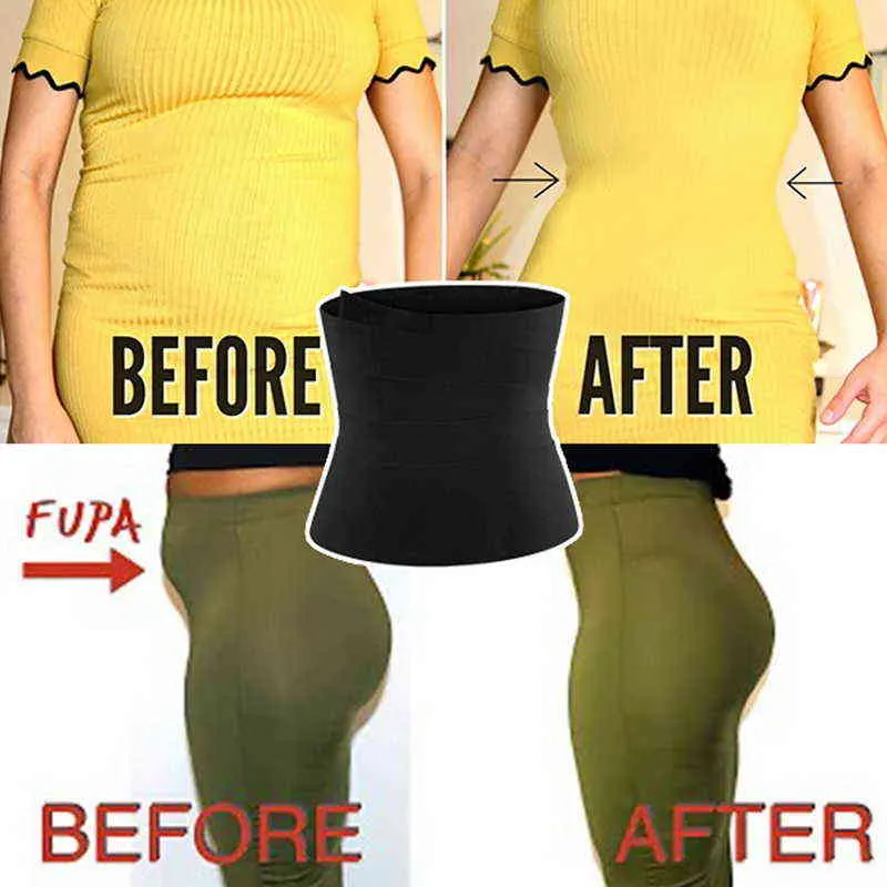 Taille Formateur Femmes Minceur Gaine Ruckers Me Up Bandage Wrap Body Shaper Ventre Shapewear Trimmer Ceinture Corset Top Stretch Bandes L220802