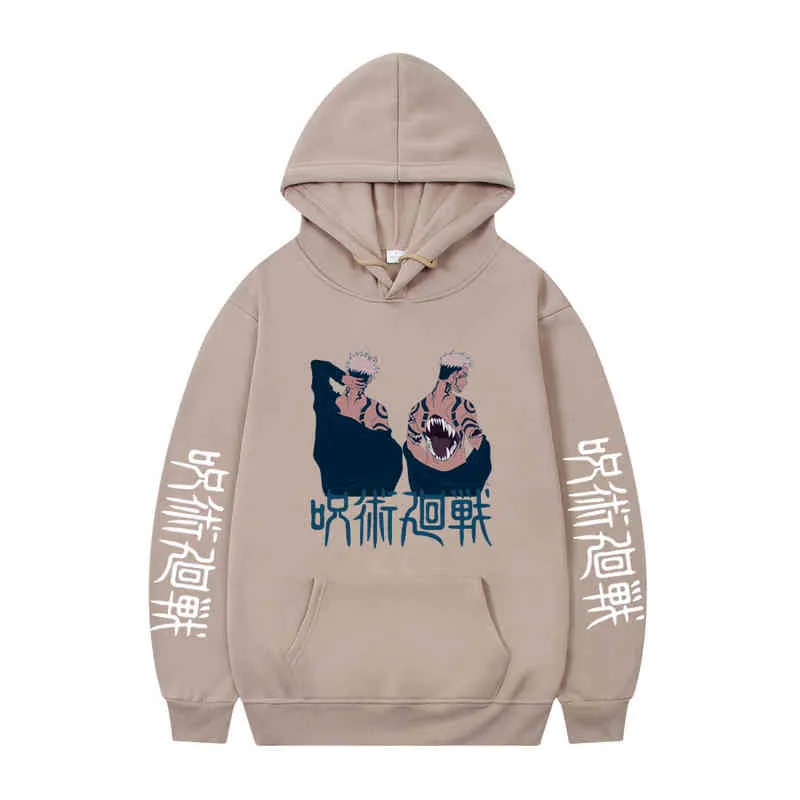 Jujutsu Kaisen Anime Manga Baskı Bayan Kapşonlu Sonbahar Kürk Liner Hoody Basit S-XXXL Kazak Moda Kalite Tişörtü Unisex