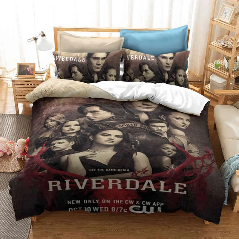 Nuovo copripiumino con motivo Riverdale Set di biancheria da letto film horror con design del cuscino Decorazioni la camera da letto Drop Ship