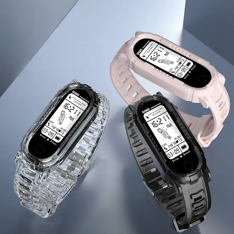 Armband op Mi Band 4 5 6 7 -riem voor Xiaomi Miband 6 5 4 3 Siliconen polsbandarmband voor Miband 6 5 Sports armband polsband 220618